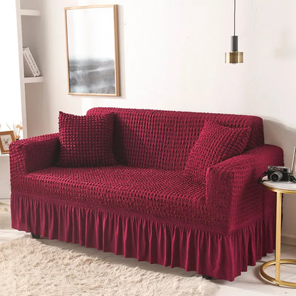 Fabric Skirt 2/3 Seater Sofa Cover 140-230cm Full Package Single Universal Elastic Sofa Slipcovers American Rustic Four Seasons