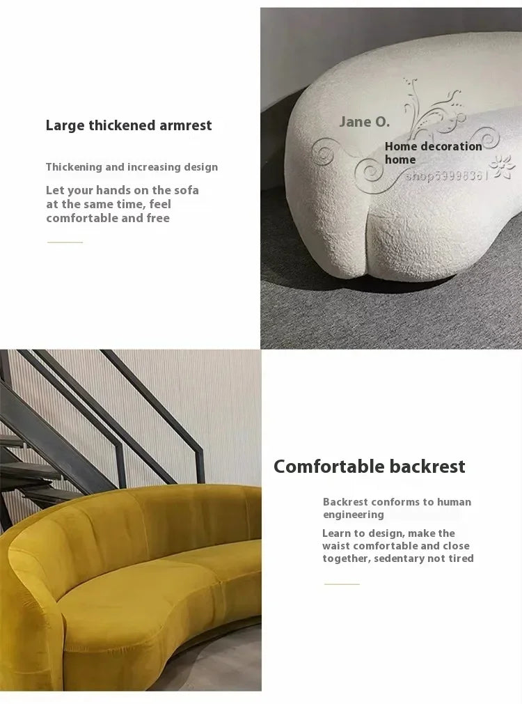 Luxury Living Room Sofas Minimalist Curved Nordic Luxury Lazy Sofa Aesthetic Double Sillas Para Sala De Estar Home Furniture