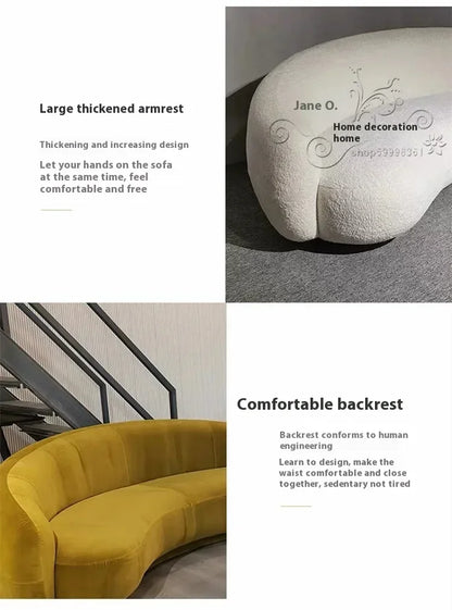 Luxury Living Room Sofas Minimalist Curved Nordic Luxury Lazy Sofa Aesthetic Double Sillas Para Sala De Estar Home Furniture