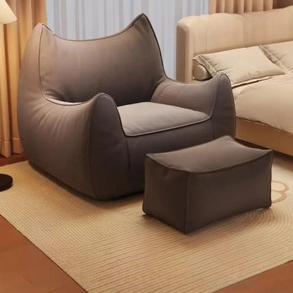 Customizable Living Room Sofas Simple Bedroom 1-person Lazy Sofa Comfortable Bean Bag Chair with Footrest Home Decoration