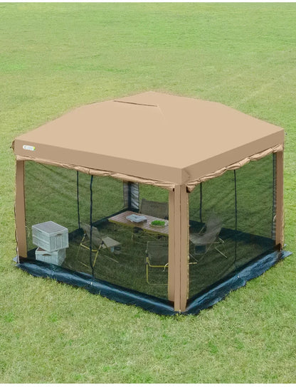 Outdoor 10x10 feet Pop up Canopy Gazebo Tent Straight Leg with 4 Double Layer Sidewall Perfect Instan Event Shelter Air Vent Top