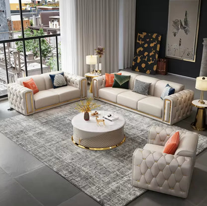 #*s for Living Room Leather Sectional Sofa Set Modern Design Convertible L-Shape Sponge Filling Grey Arm Chairs