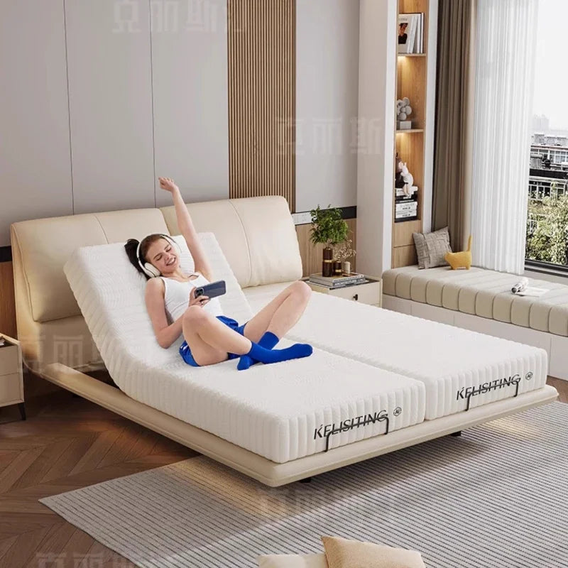 Soft Luxury Modern Double Bed Lift Up Electric Adults Smart Double Bed Queen Mattress Camas De Dormitorio Bedroom Furniture