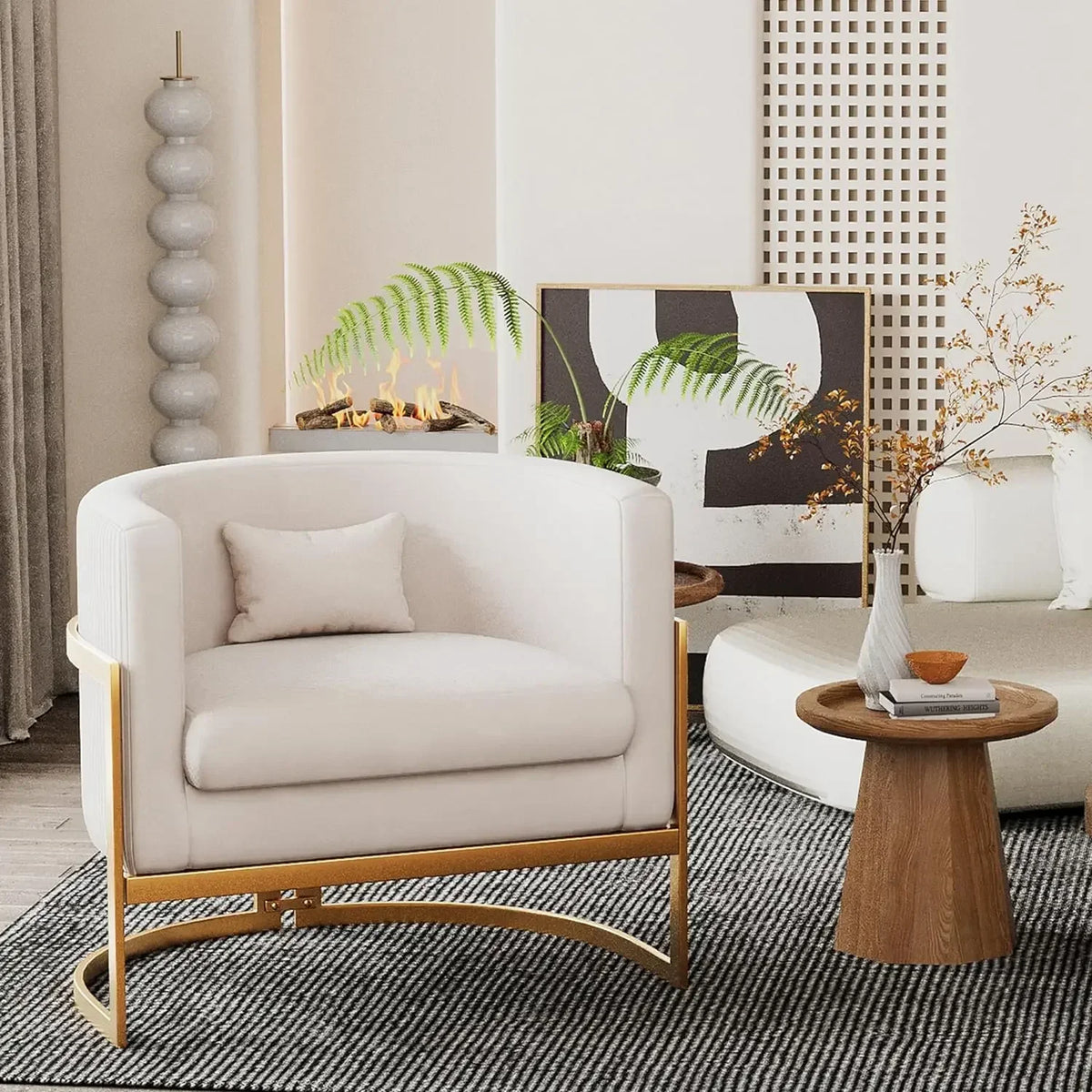 v Living Room Chair, Modern Gray Velvet Bucket Shaped Special Chair, Soft Padded Armchair, Bedroom Single Person Sofa