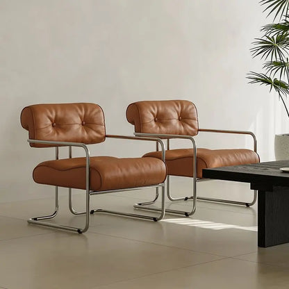 Style Sofa Chair Living Room Designer Simple Single Chair Hotel Club Bauhaus Negotiation Stainless Steel Chair