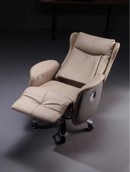 Computer Armchair Solid Wood Frame Furniture 7-Point Vibrating Ergonomic Chair With Wheels Electric Footrest Office Gamer