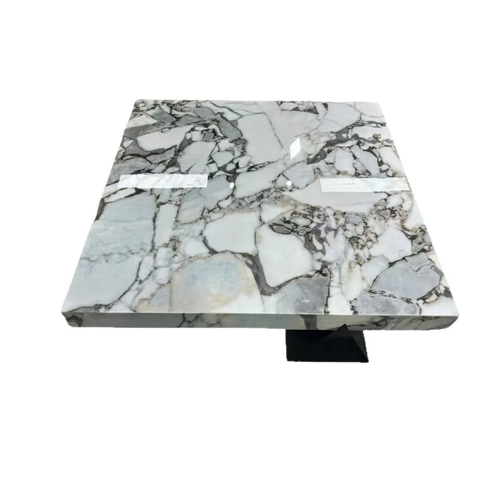 HLZ Modern Minimalist Marble Coffee Table Light Luxury Large and Small Apartment Home Living Room Square Flat Coffee Table