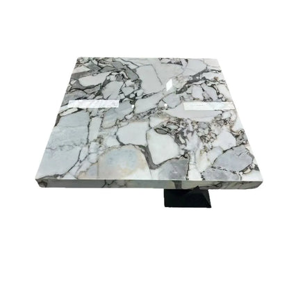 HLZ Modern Minimalist Marble Coffee Table Light Luxury Large and Small Apartment Home Living Room Square Flat Coffee Table