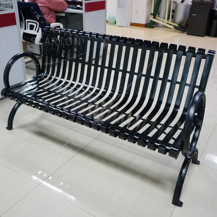 Steel Thermoplastic Coated Metal Resting Bench Outdoor Furniture Outdoor Bench