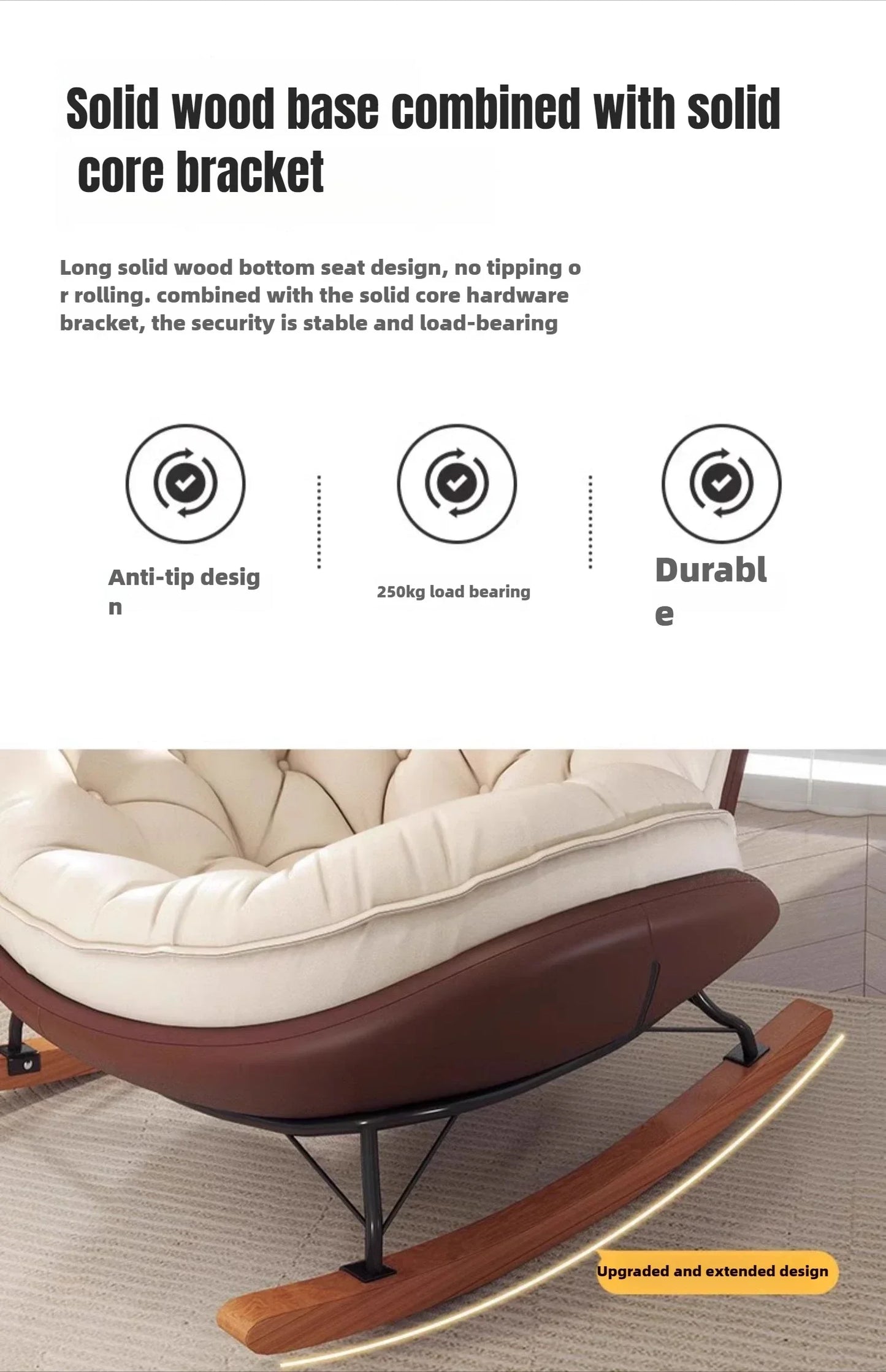 Simple Penguin Rocking Chair,Balcony Sofa,Home Leisure Chair,Living Room Honeycomb Lazy Leisure Rocking Chair Recliner Chairs