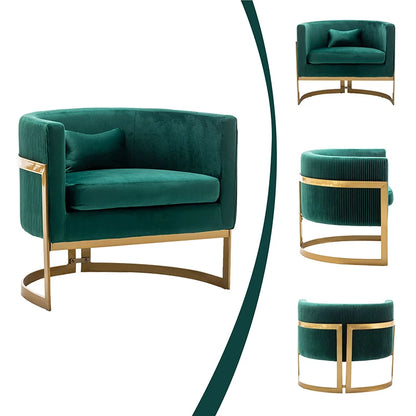 Luxury Living Room Chair Barrel Wide Arm Chair Club Single Leisure Accent Chair