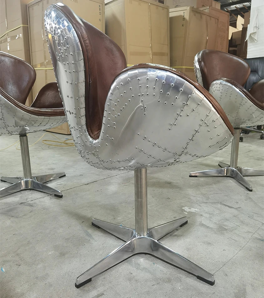 Home Furniture Aviation Vintage Leather Chair Swivel Aviator Bar Chair