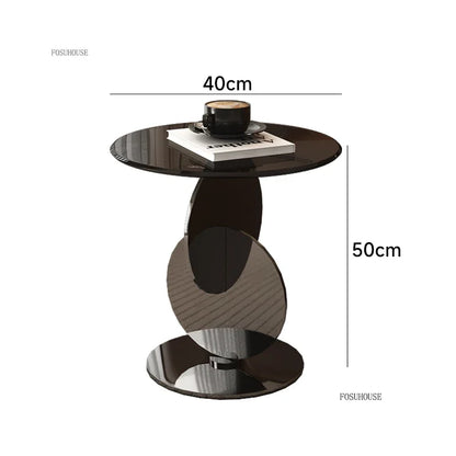 Nordic Light Luxury Coffee Tables Glass Side Table Designer Stainless Steel Corner Table Home Furniture Living Room Coffee Table