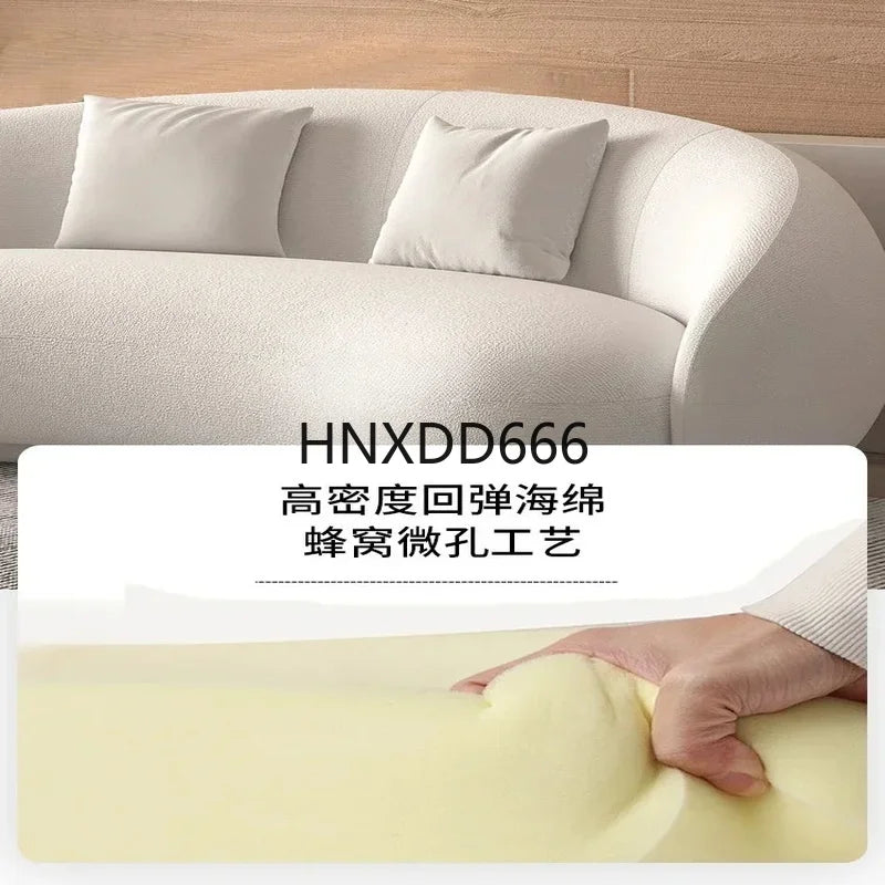Minimalist Arc Shaped Sofa for Living Room - Modern Cashew Design
