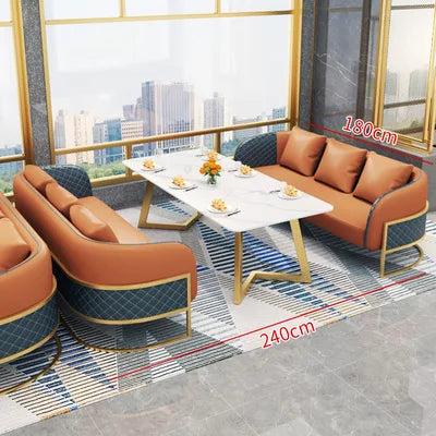 Combinaison de canapé de négociation de réception, Table et chaise de bureau de vente, zone de repos pour hall d'hôtel