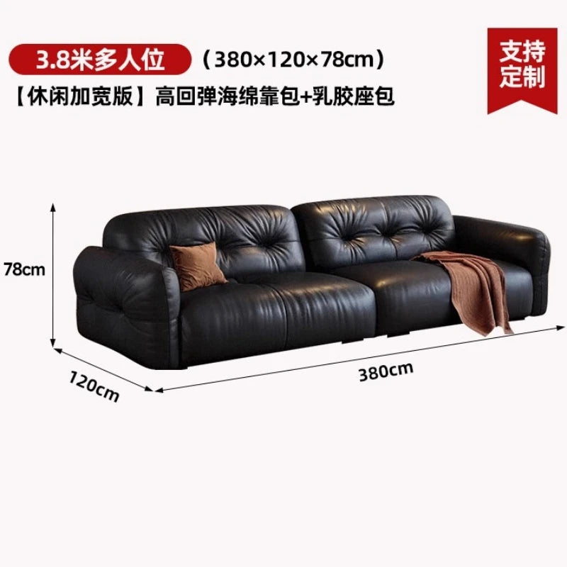 200 220 240 260 280 300 320 340 360 380 400 cm Luxury cowhide genuine leather sofa couch living room sofas Armchair furniture