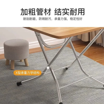 Furniture Folding  Dining Table Home Rental House Simple Small Apartment Dining Round  Foldable Outdoor Stall Small Square Table
