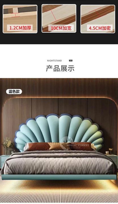 Nordic Queen Double Bed 200x220cm Luxury Design elegant king size bed Modern comfortable home cama kingsize bedroom furniture