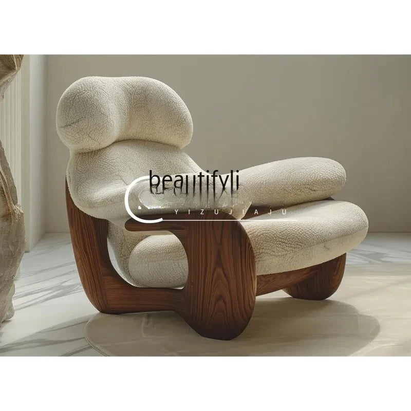 Italian style, retro solid wood leisure, living room bedroom single, medieval single sofa chair