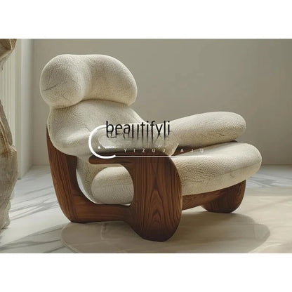 Italian style, retro solid wood leisure, living room bedroom single, medieval single sofa chair
