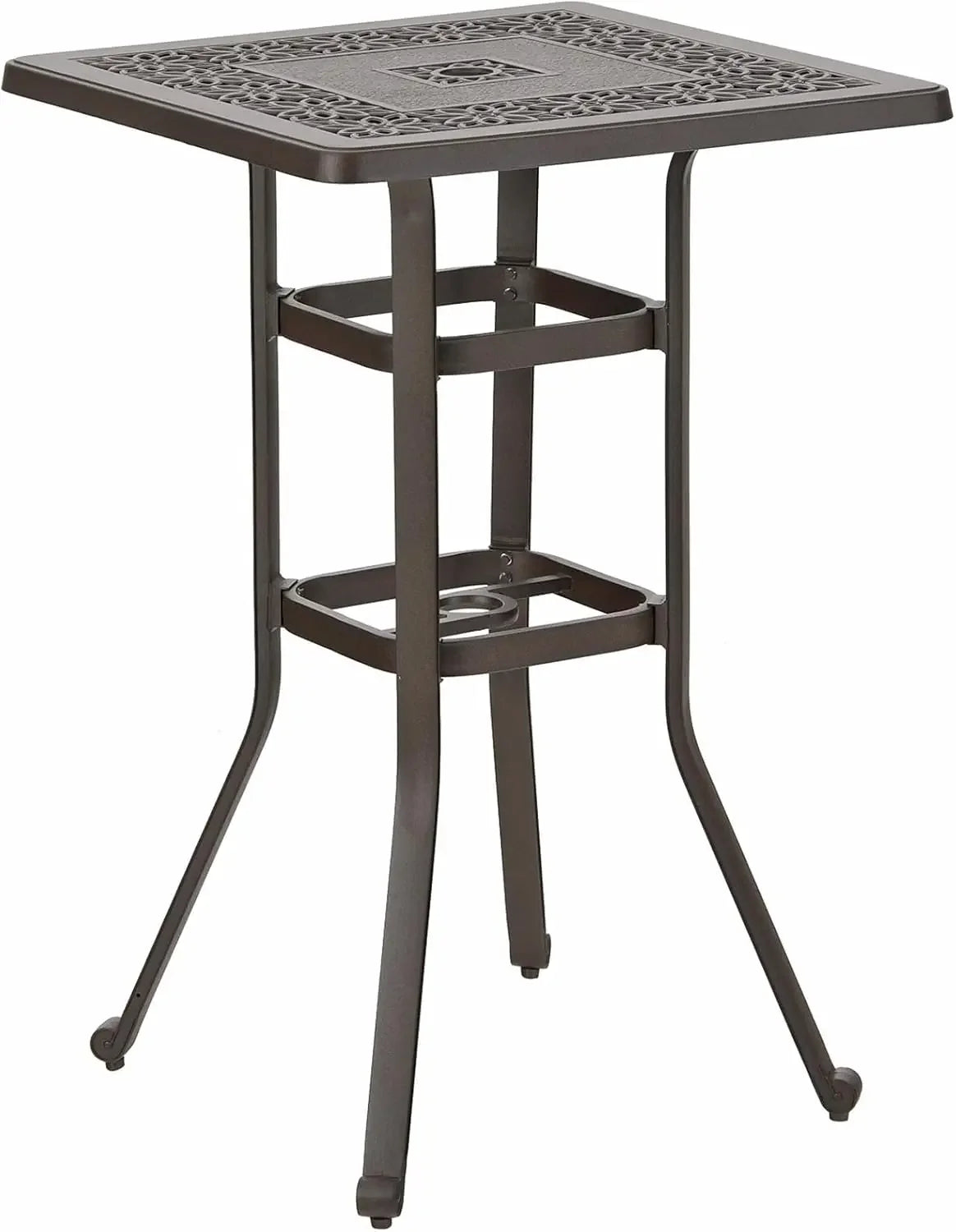 Cast Aluminum Patio Bar Chairs Set of 2, Bar Height Swivel Outdoor Bar Stools Chairs, Counter Height Outdoor Barstools,