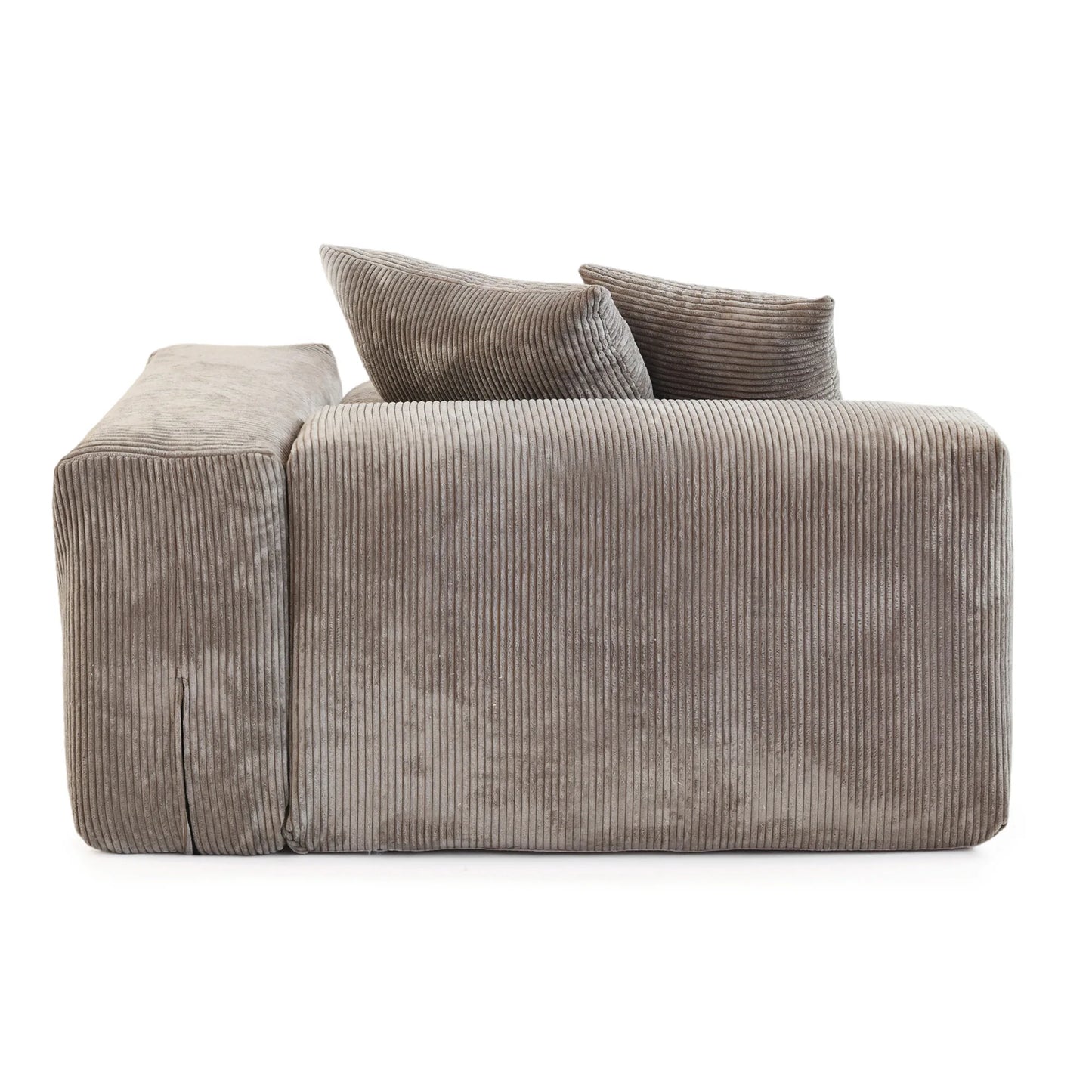 Modern Corduroy Fabric Sectional Couch with 4 Pillows 102" L-Shaped Sofa with Chaise Ottoman Hardwood Frame Sofa for Living Room