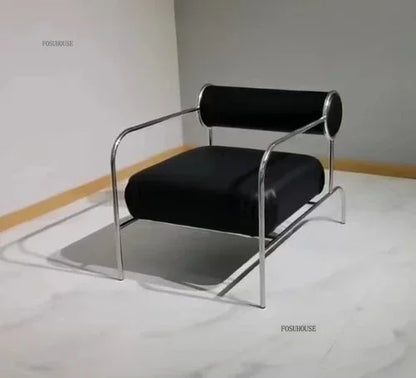 Second-hand Designer Living Room Chair Forhome Modern Soft Backrest Armrest Chairs Minimalist Metal Leisure Chair for Garden G