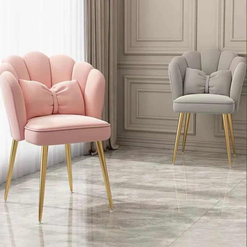 Female makeup chair, simple dressing stool, luxurious backrest, petal chair, dormitory computer chair, free pillow giveaway