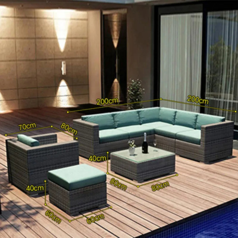 Imitation rattan sofa leisure courtyard garden sun room outdoor outdoor balcony corner waterproof
