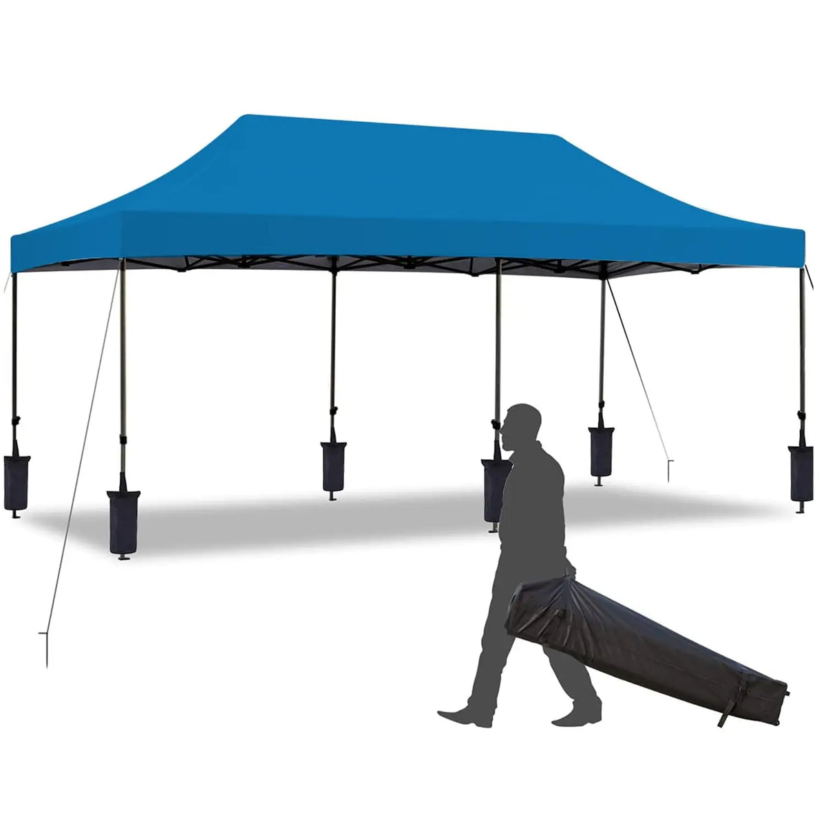10x20 Pop Up Canopy Tent Commercial Instant Waterproof UV Protection Outdoor Party Event Festival White Custom