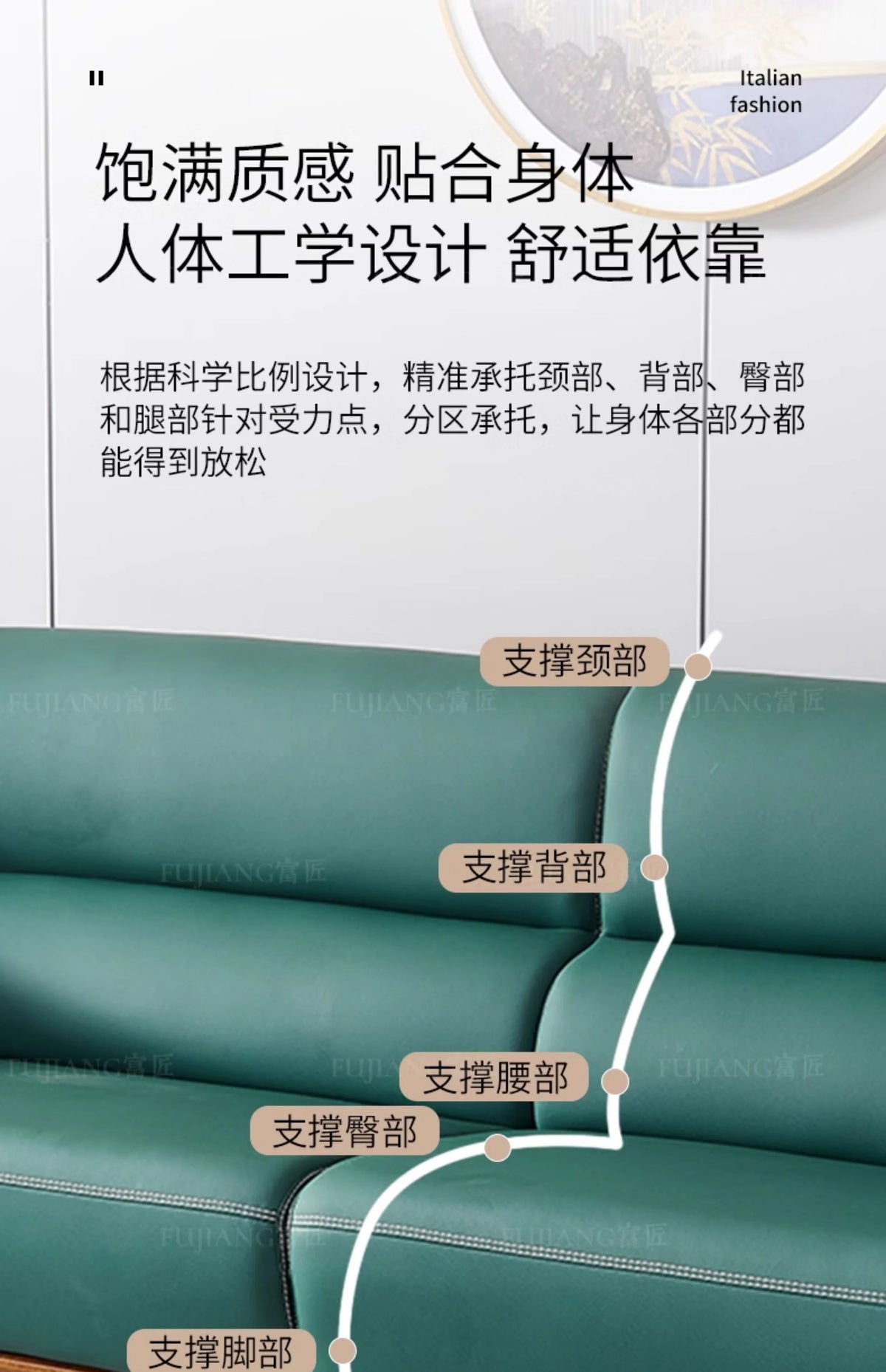 New Chinese-style thick leather sofa with solid wood 123 living room combination large apartment villa furniture  FT