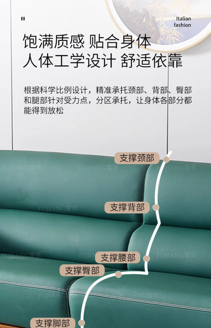 New Chinese-style thick leather sofa with solid wood 123 living room combination large apartment villa furniture  FT