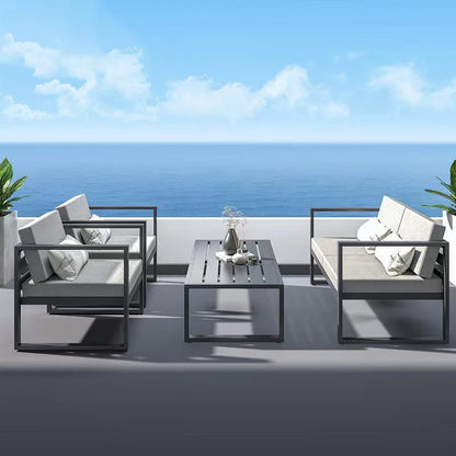 Aluminum Outdoor Lounge Chair - Weather-Resistant Woven Fabric and Rustproof Frame for Balcony and Garden