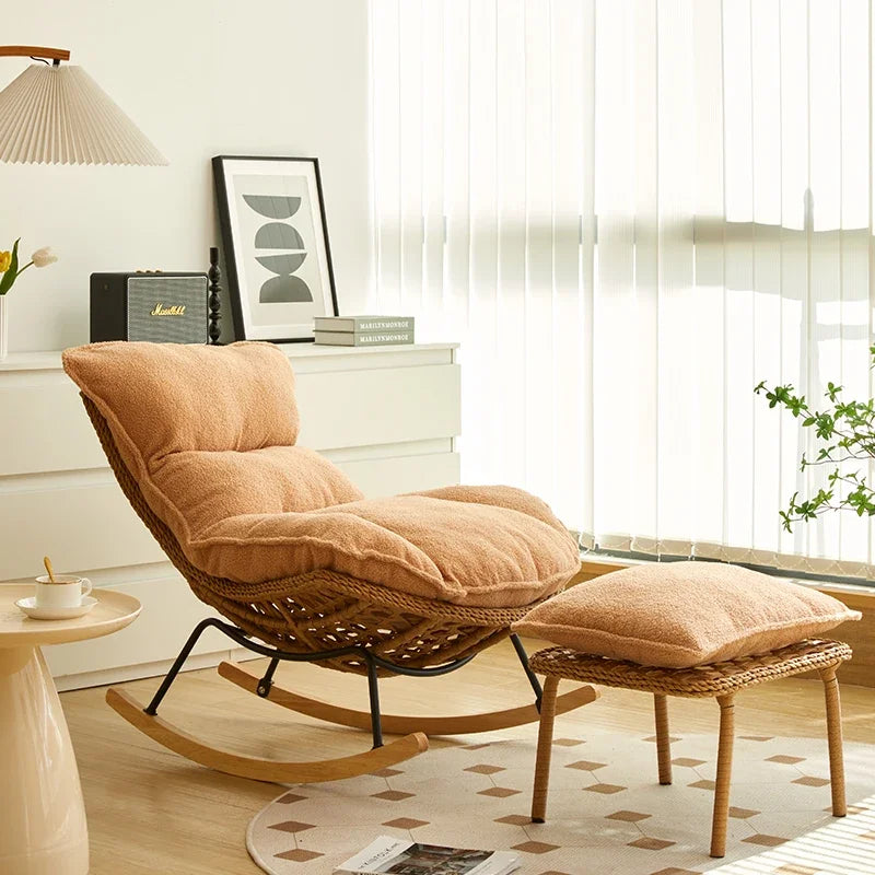 AA  Rocking Chair Adult Recliner Home Lazy Leisure Chair Single-Seat Sofa Chair