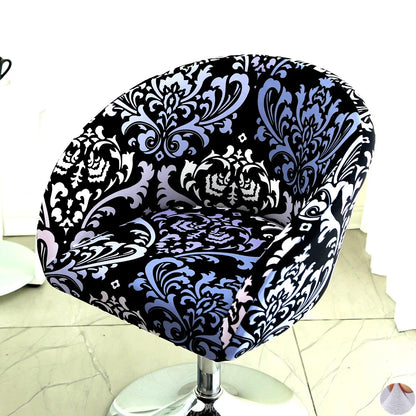 Universal Curved Chair Cover Short Back Printed Arc Armchair Covers Dining Chair Covers Home Spandex Elastic Dustproof Cover