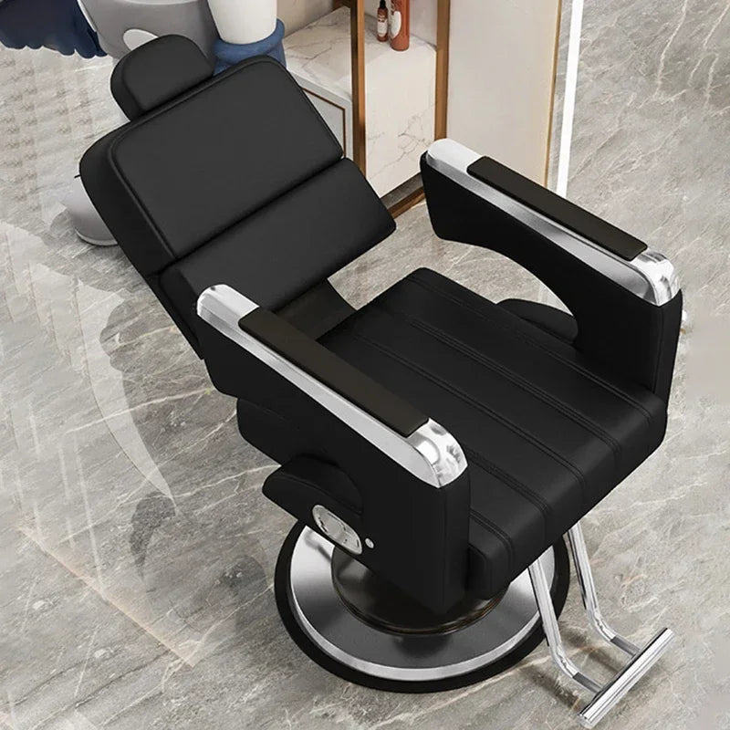 2025 Luxury Personalized Chair Barber Classic Hydraulic Reclining Release Salon Chair Leg Rest Professional Barberia Furniture