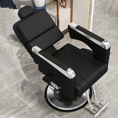 2025 Luxury Personalized Chair Barber Classic Hydraulic Reclining Release Salon Chair Leg Rest Professional Barberia Furniture