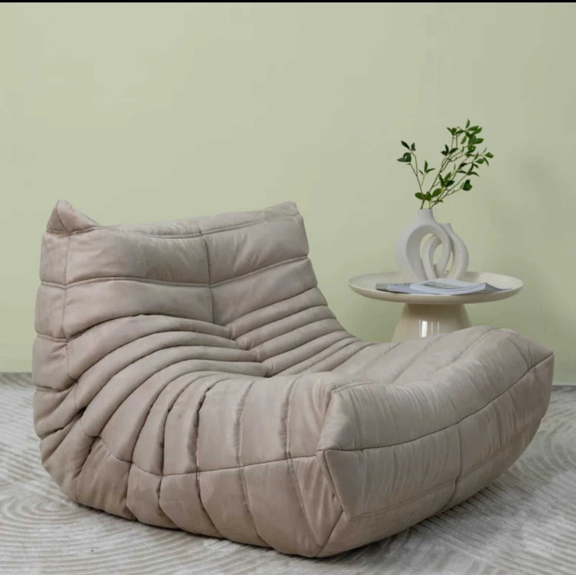 Lazy sofa, togo caterpillar sofa, light luxury, simple Internet celebrity creative chair, suede freehand space recliner
