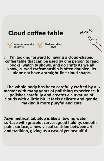 Clouds Tea Table House Lonely Wind Nordic Home Living Room Small Apartment Shaped Cream Simple Modern Tea Coffee Table Furniture