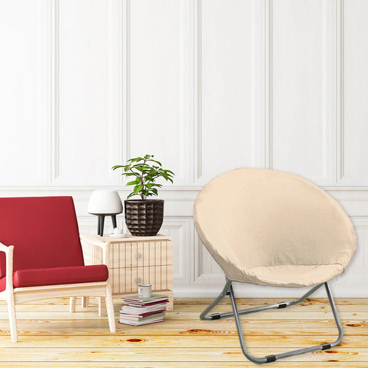 Round Saucer Chair Slipcover Stretchable Polyester Removable Soft Moon Chair Cover for Furniture Protection Living Room Adults