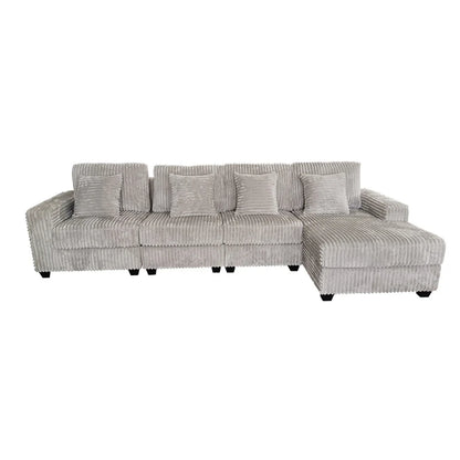 Living room sofa with U-shaped corduroy combination corner