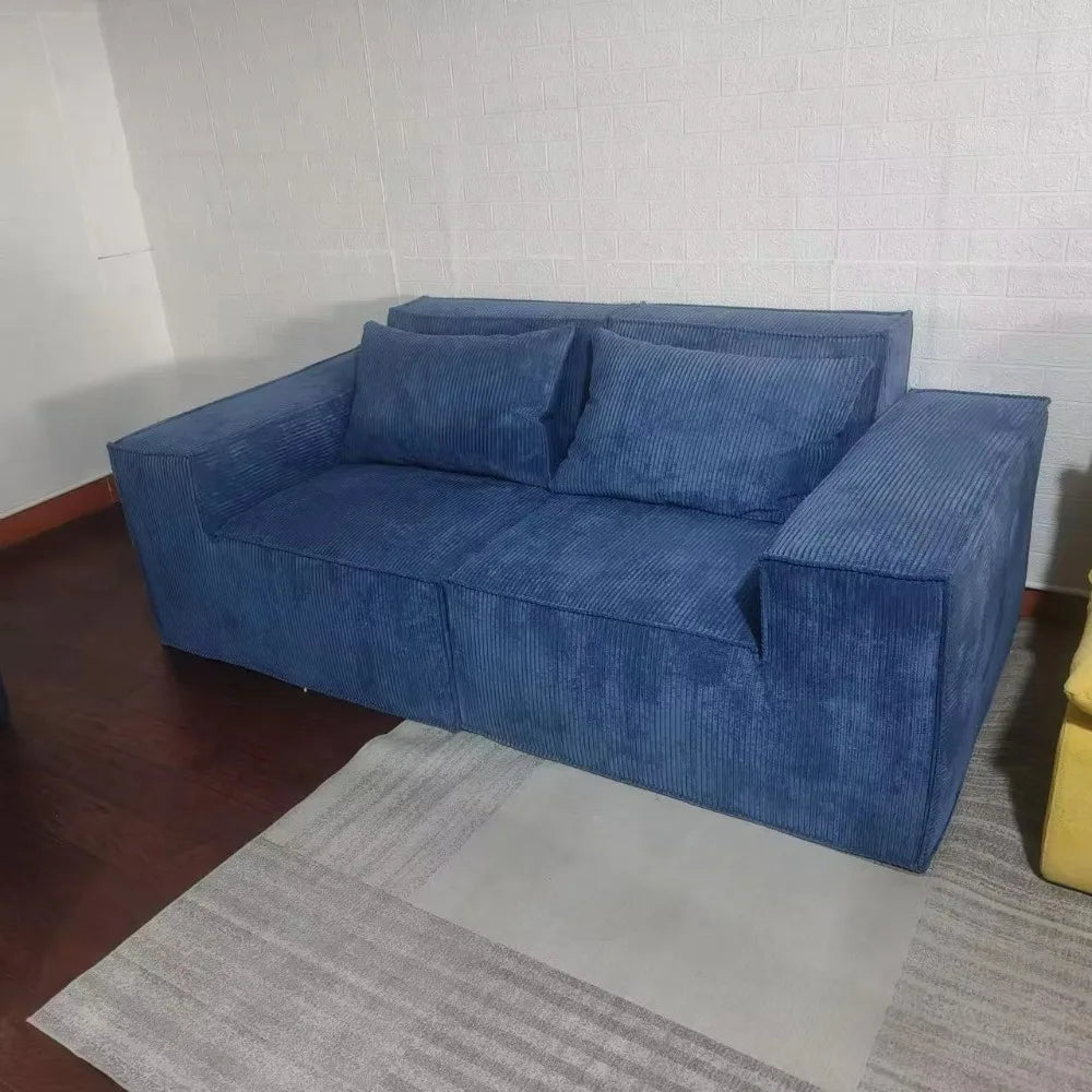 Set Vacuum Compression Combination Sofa Tofu Block Corduroy Fabric Pure Sponge Frameless Roll Up Living Room Export Pure