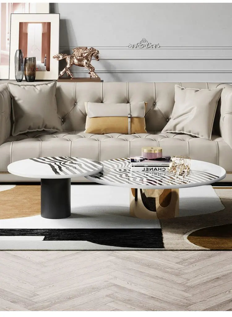 Table basse en marbre à motif zèbre, fonction combinée, élégante, spéciale, meubles de salon, Salongbord XYCJ