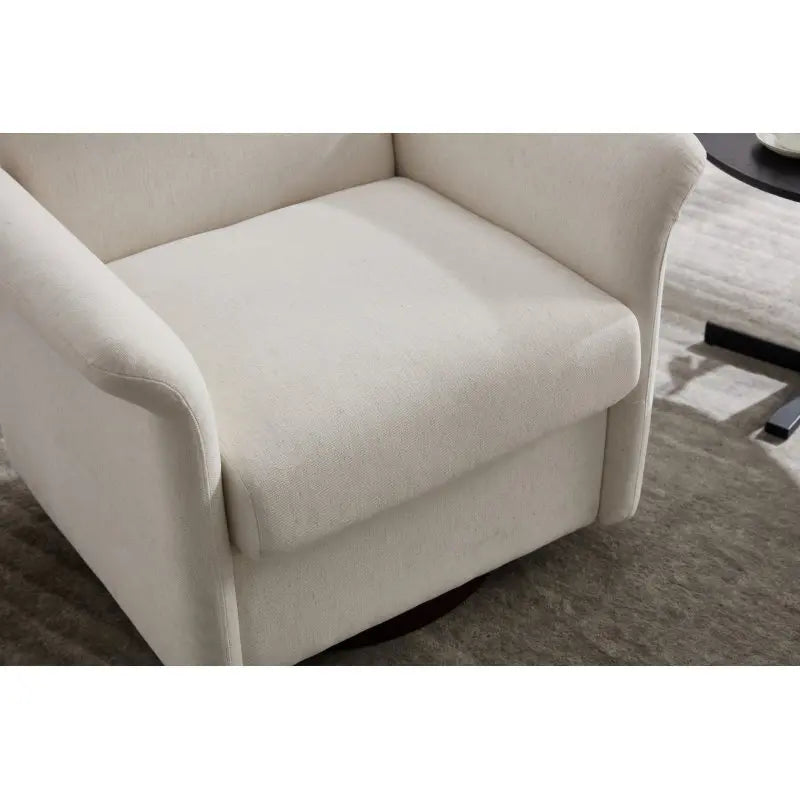 Bedroom Living Room Essential Modern Swivel Accent Chair Barrel Armchair With Wood Base Great For Reading Waiting