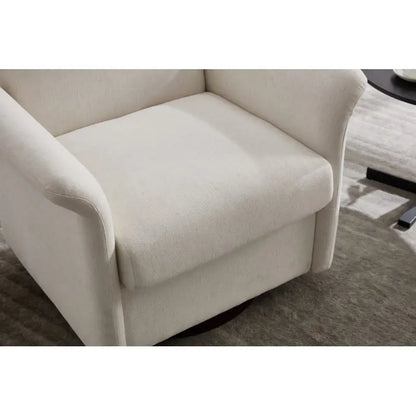Bedroom Living Room Essential Modern Swivel Accent Chair Barrel Armchair With Wood Base Great For Reading Waiting