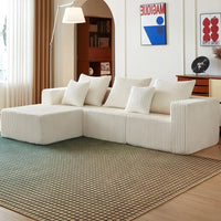 Cloud Sectional Couch, Boneless Sofa for Living Room, Corduroy Modular Couch with L Shape Chaise, Modern Compressed Sofa in a Bo