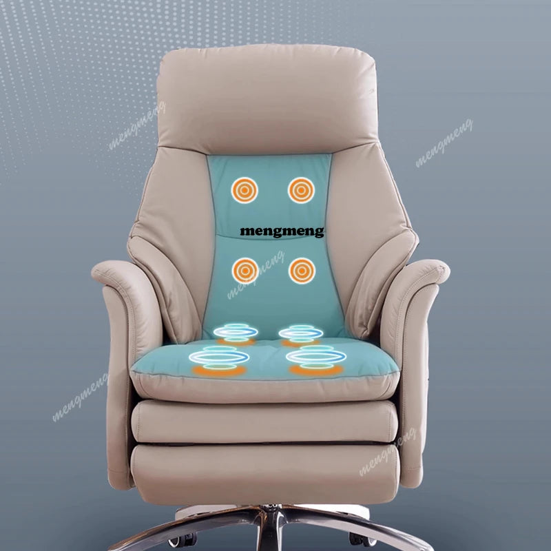Leather electric massage ergonomic chair reclining heating comfortable sedentary Computer office chair gaming chairs Armchair