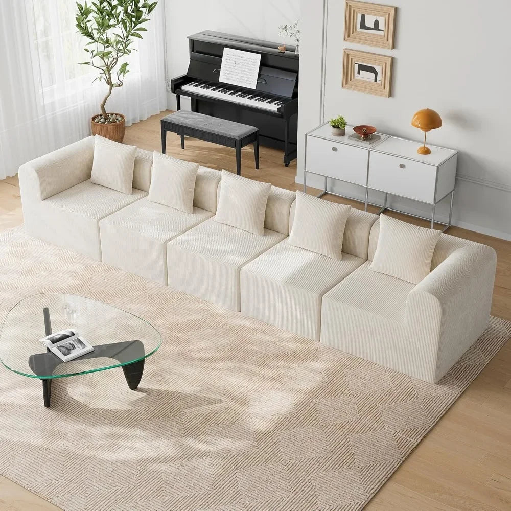 146'' L-Shape Modular Sectional Couch for Living Room with Deep Seat High Density Memory Foam Cloud Sofa Couch