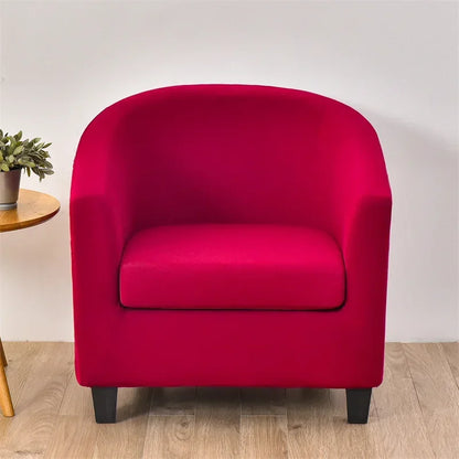 Elastic Club Chair Covers Solid Color Bath Tub Sofa Covers Single Cafe Bar Armchairs Slipcovers with Seat Cushion Cover Home