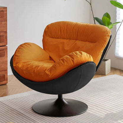 Modern Luxury Rotating Single Sofa Chair Lounge Chair Lazy Recliner Living Room Seat Lounge Bedroom 360 Degree Leather Designer